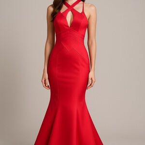 Rachel Allan Striking Red Wedding Dress